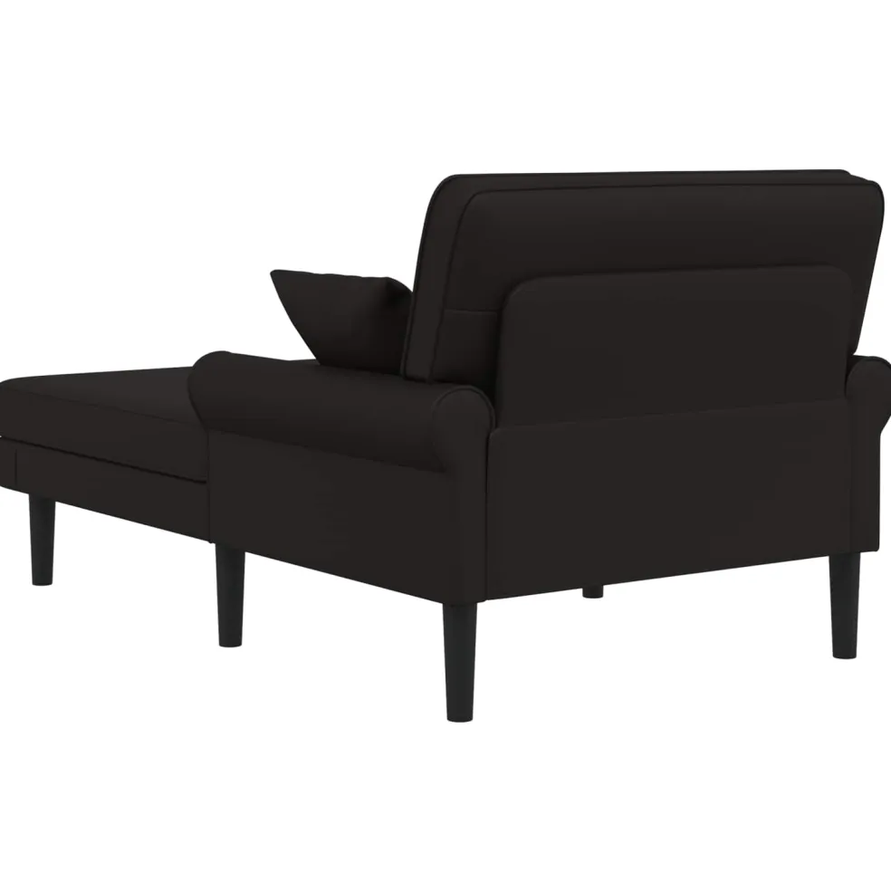 vidaXL Chaise longue Zwart Kunstleer