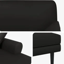 vidaXL Chaise longue Zwart Kunstleer