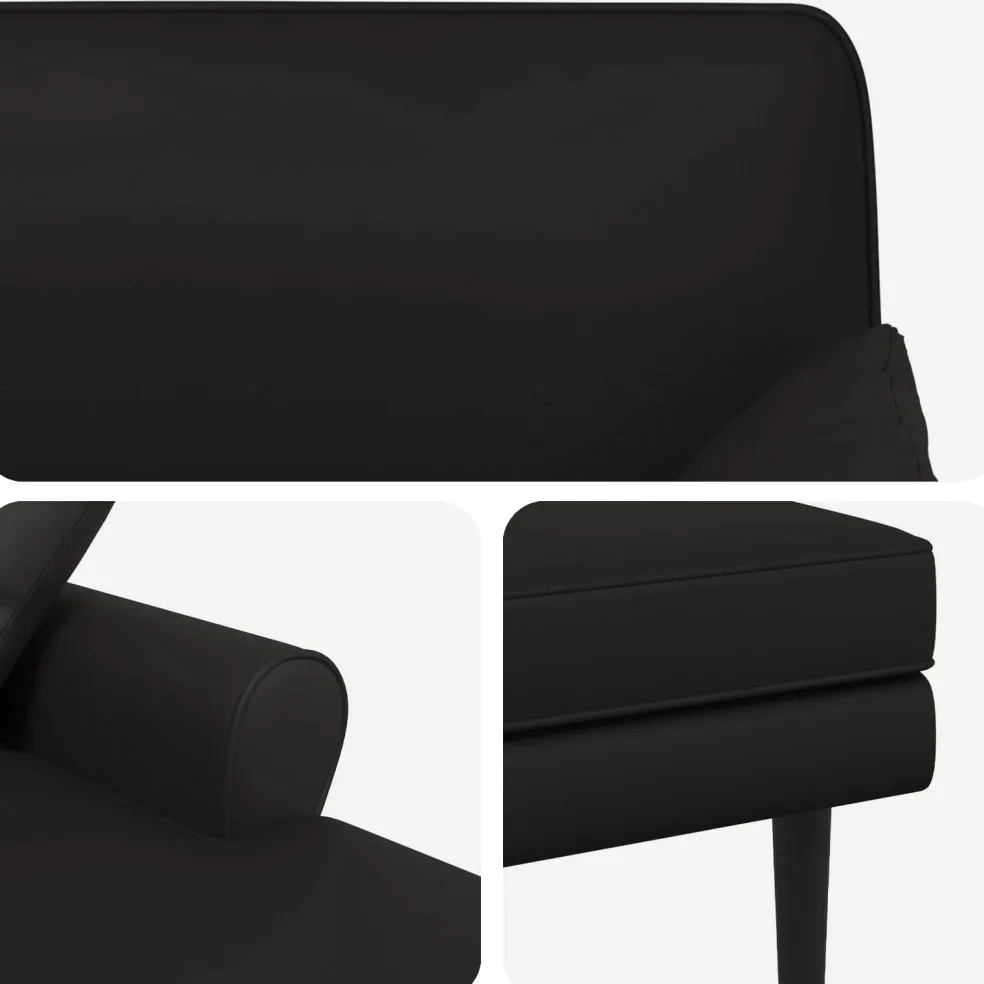 vidaXL Chaise longue Zwart Kunstleer