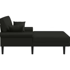 vidaXL Chaise longue Zwart Kunstleer