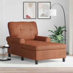 vidaXL Chaise Lounge Bruin Nep Leer 91 x 157 x 91 cm