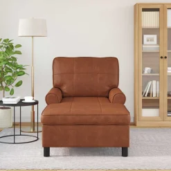 vidaXL Chaise Lounge Bruin Nep Leer 91 x 157 x 91 cm