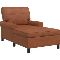 vidaXL Chaise Lounge Bruin Nep Leer 91 x 157 x 91 cm