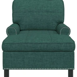 vidaXL Chaise Lounge Donkergroen Stof 91 x 157 x 91 cm