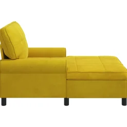 vidaXL Chaise Lounge met kussen Geel 91 x 157 x 91 cm Fluweel