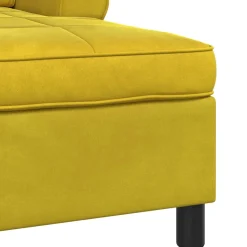 vidaXL Chaise Lounge met kussen Geel 91 x 157 x 91 cm Fluweel