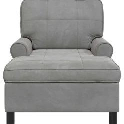 vidaXL Chaise Lounge met kussen Lichtgrijs 91 x 157 x 91 cm Fluweel