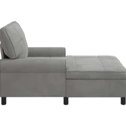vidaXL Chaise Lounge met kussen Lichtgrijs 91 x 157 x 91 cm Fluweel