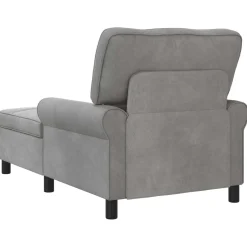vidaXL Chaise Lounge met kussen Lichtgrijs 91 x 157 x 91 cm Fluweel