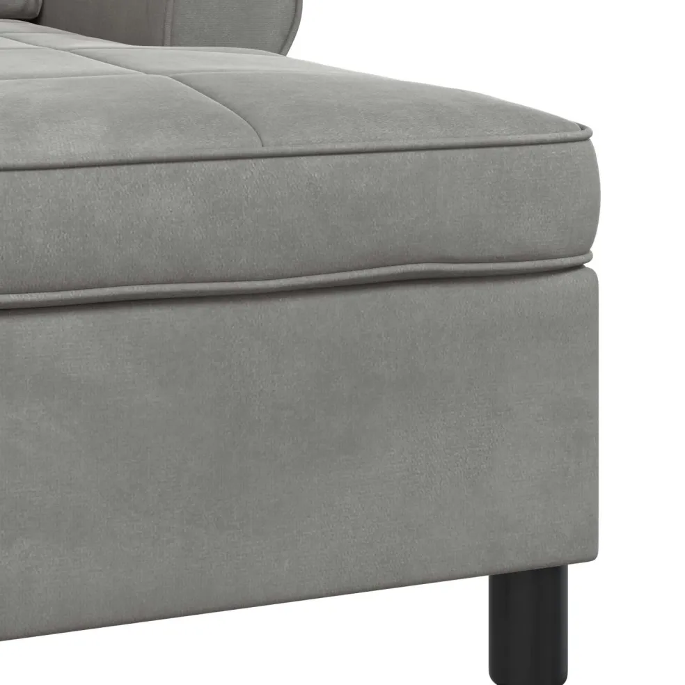 vidaXL Chaise Lounge met kussen Lichtgrijs 91 x 157 x 91 cm Fluweel