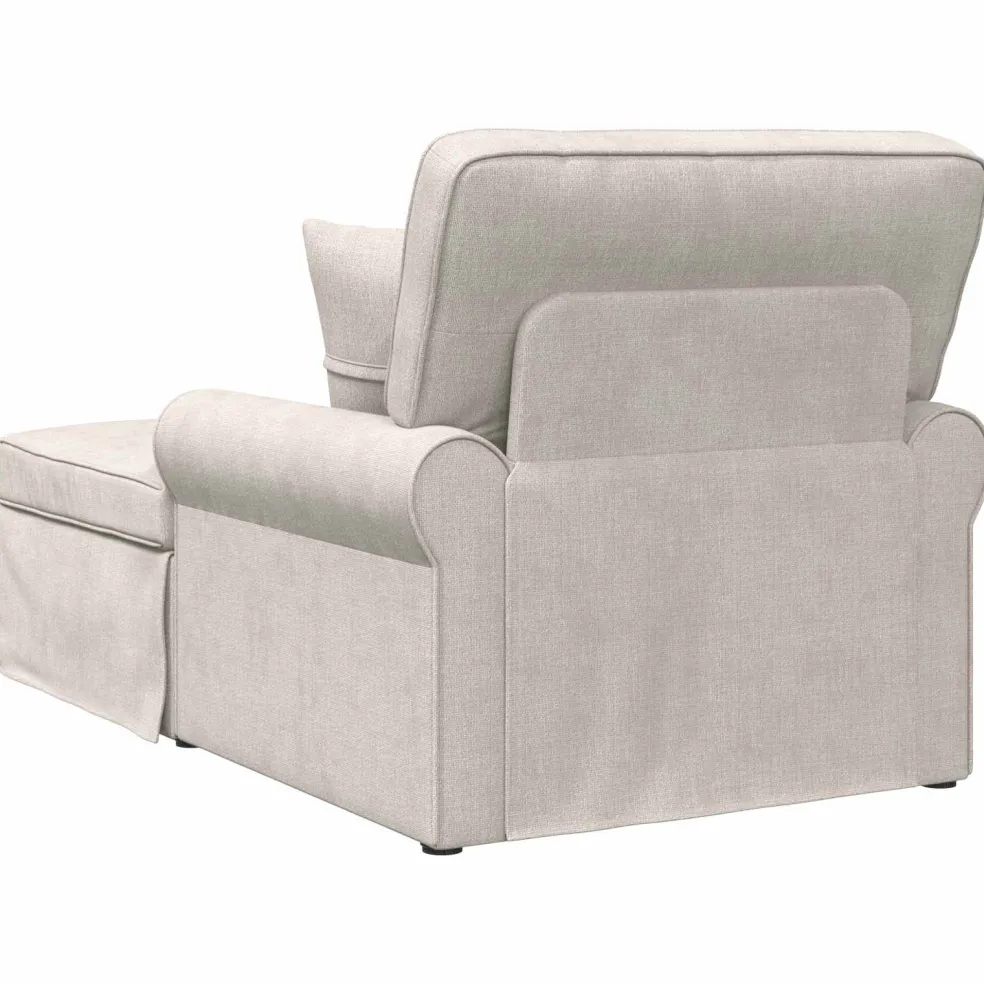 vidaXL Chaise Lounge met Rok Crèmekleurig 157 x 91 x 91 cm ARES