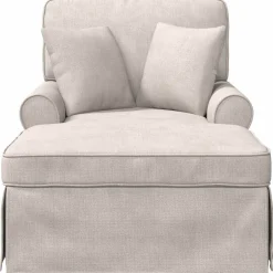vidaXL Chaise Lounge met Rok Crèmekleurig 157 x 91 x 91 cm ARES