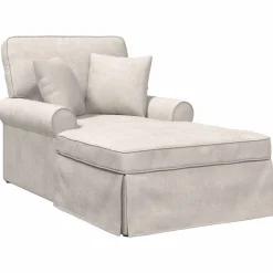 vidaXL Chaise Lounge met Rok Crèmekleurig 157 x 91 x 91 cm ARES