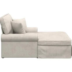 vidaXL Chaise Lounge met Rok Crèmekleurig 157 x 91 x 91 cm ARES