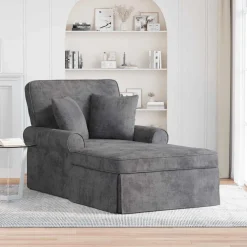 vidaXL Chaise Lounge met Rok Donkergrijs 157 x 91 x 91 cm ARES