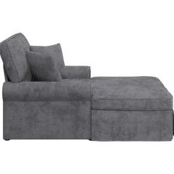 vidaXL Chaise Lounge met Rok Donkergrijs 157 x 91 x 91 cm ARES