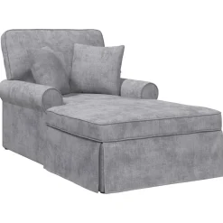vidaXL Chaise Lounge met Rok Lichtgrijs 157 x 91 x 91 cm ARES