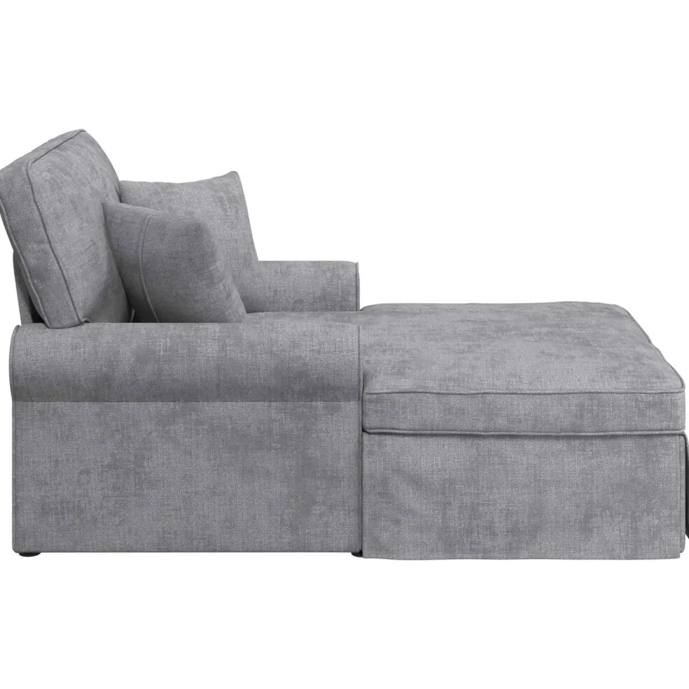 vidaXL Chaise Lounge met Rok Lichtgrijs 157 x 91 x 91 cm ARES