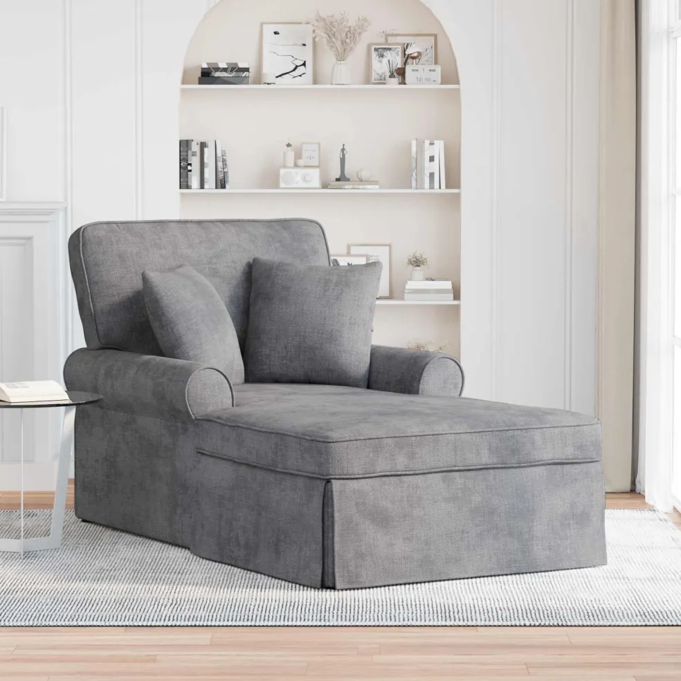 vidaXL Chaise Lounge met Rok Lichtgrijs 157 x 91 x 91 cm ARES