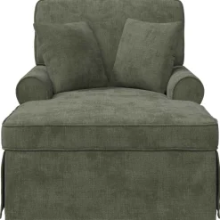 vidaXL Chaise Lounge met Rok met kussen Groen 157 x 91 x 91 cm ARES