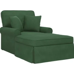 vidaXL Chaise Lounge met Rok 3 st Jungle Groen Katoen Stof