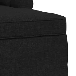 vidaXL Chaise Lounge met Rok 3 st Zwart Stof 91 x 157 x 91 cm
