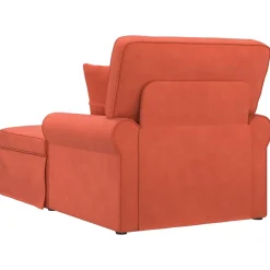 vidaXL Chaise Lounge met Rok 3 st Rood-oranje Katoen Stof