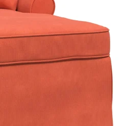 vidaXL Chaise Lounge met Rok 3 st Rood-oranje Katoen Stof