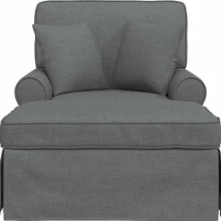 vidaXL Chaise Lounge met Rok 3 st Donkergrijs Stof 91 x 157 x 91 cm