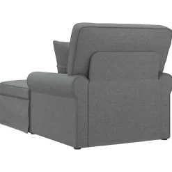 vidaXL Chaise Lounge met Rok 3 st Donkergrijs Stof 91 x 157 x 91 cm