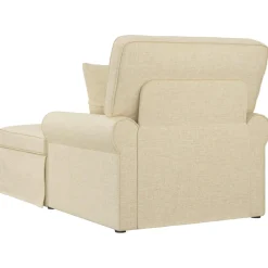 vidaXL Chaise Lounge met Rok 3 st Crème Stof 91 x 157 x 91 cm
