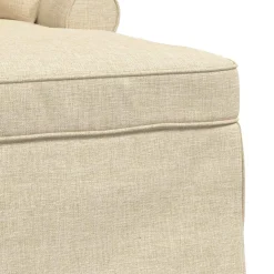 vidaXL Chaise Lounge met Rok 3 st Crème Stof 91 x 157 x 91 cm