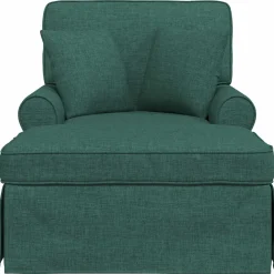 vidaXL Chaise Lounge met Rok 3 st Donkergroen Stof 91 x 157 x 91 cm