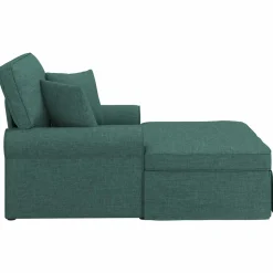 vidaXL Chaise Lounge met Rok 3 st Donkergroen Stof 91 x 157 x 91 cm