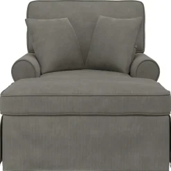 vidaXL Chaise Lounge met Rok 3 st Lichtgrijs Katoen Stof