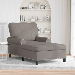 vidaXL Chaise Lounge Taupe Stof 91 x 157 x 91 cm