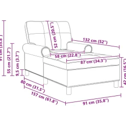 vidaXL Chaise Lounge Taupe Stof 91 x 157 x 91 cm