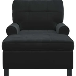 vidaXL Chaise Lounge Zwart Fluweel 91 x 157 x 91 cm