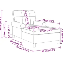 vidaXL Chaise Lounge Zwart Nep Leer 91 x 157 x 91 cm