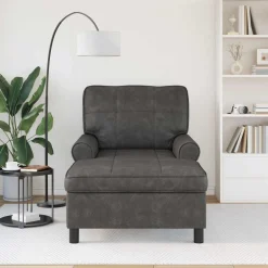 vidaXL Chaise Lounge Zwart Nep Leer 91 x 157 x 91 cm