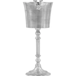 vidaXL Champagnekoeler 39x29x71 cm massief aluminium zilverkleurig