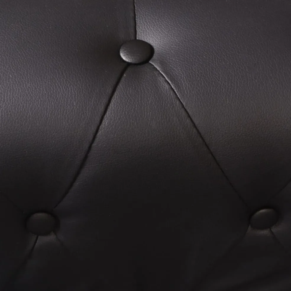 vidaXL Chesterfield hoekbank 6-zits kunstleer zwart