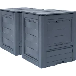 vidaXL Compostbakken 2 st 520 L 60x60x73 cm grijs