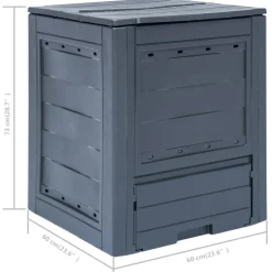 vidaXL Compostbakken 2 st 520 L 60x60x73 cm grijs