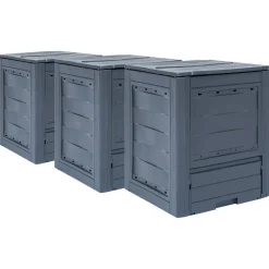 vidaXL Compostbakken 3 st 780 L 60x60x73 cm grijs