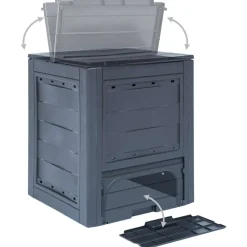 vidaXL Compostbakken 3 st 780 L 60x60x73 cm grijs