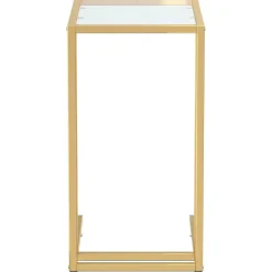 vidaXL Computer bijzettafel 50x35x65 cm gehard glas transparant