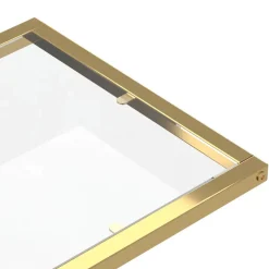 vidaXL Computer bijzettafel 50x35x65 cm gehard glas transparant