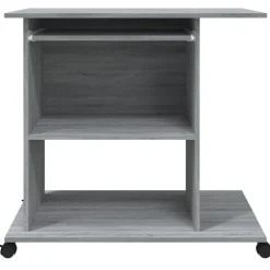 vidaXL Computerbureau 80x50x75 cm bewerkt hout grijs sonoma eikenkleur
