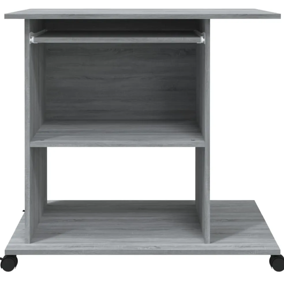 vidaXL Computerbureau 80x50x75 cm bewerkt hout grijs sonoma eikenkleur